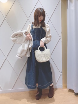 「ステッチ」｜「アイテム（その他アウター）」を使った、マジェスティックレゴン河原町OPA店スタッフさん（レディース・154cm）の秋コーディネート