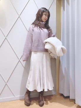 「マーメイド」｜「アイテム（その他アウター）」を使った、マジェスティックレゴン河原町OPA店スタッフさん（レディース・159cm）の秋コーディネート