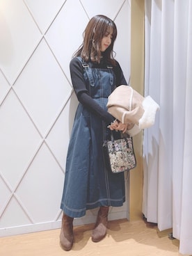 「ステッチ」｜「アイテム（ライダースジャケット）」を使った、マジェスティックレゴン河原町OPA店スタッフさん（レディース・159cm）の秋コーディネート