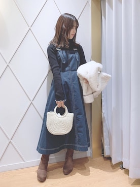 「ステッチ」｜「アイテム（その他アウター）」を使った、マジェスティックレゴン河原町OPA店スタッフさん（レディース・159cm）の秋コーディネート