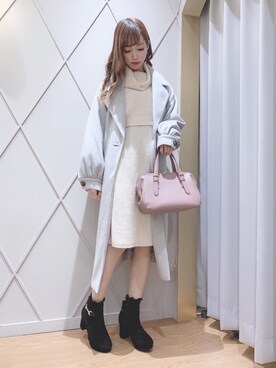 「バック」｜「アイテム（その他アウター）」を使った、マジェスティックレゴン河原町OPA店スタッフさん（レディース・159cm）の冬コーディネート