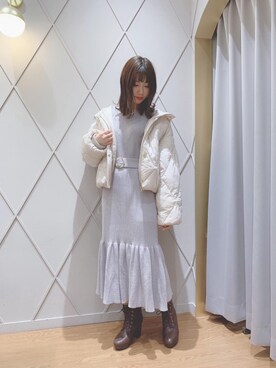 「マーメイド」｜「アイテム（ダウンジャケット/コート）」を使った、マジェスティックレゴン河原町OPA店スタッフさん（レディース・154cm）の冬コーディネート
