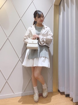 「チュニック」｜「アイテム（トレンチコート）」を使った、マジェスティックレゴン河原町OPA店スタッフさん（レディース・159cm）の冬コーディネート