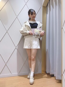 「ヘアアレンジ」｜「アイテム（ライダースジャケット）」を使った、マジェスティックレゴン河原町OPA店スタッフさん（レディース・159cm）の冬コーディネート