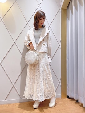 「サークルバッグ」｜「アイテム（トレンチコート）」を使った、マジェスティックレゴン河原町OPA店スタッフさん（レディース・154cm）の冬コーディネート