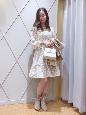 「ヘアアレンジ」｜「アイテム（ライダースジャケット）」を使った、マジェスティックレゴン河原町OPA店スタッフさん（レディース・155cm）の冬コーディネート
