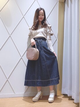 「サークルバッグ」｜「アイテム（パンプス）」を使った、マジェスティックレゴン河原町OPA店スタッフさん（レディース・155cm）の冬コーディネート