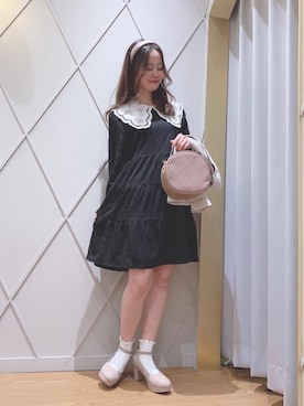 「サークルバッグ」｜「アイテム（トレンチコート）」を使った、マジェスティックレゴン河原町OPA店スタッフさん（レディース・155cm）の冬コーディネート