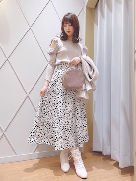 「サークルバッグ」｜「アイテム（トレンチコート）」を使った、マジェスティックレゴン河原町OPA店スタッフさん（レディース・154cm）の冬コーディネート