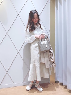 「マーメイド」｜「アイテム（トレンチコート）」を使った、マジェスティックレゴン河原町OPA店スタッフさん（レディース・155cm）の春コーディネート