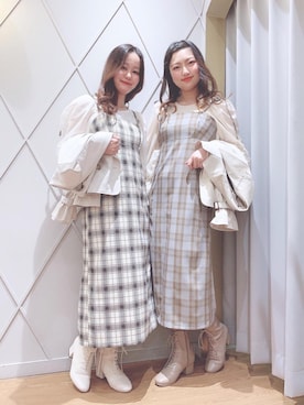 「双子コーデ」｜「アイテム（トレンチコート）」を使った、マジェスティックレゴン河原町OPA店スタッフさん（レディース・155cm）の春コーディネート