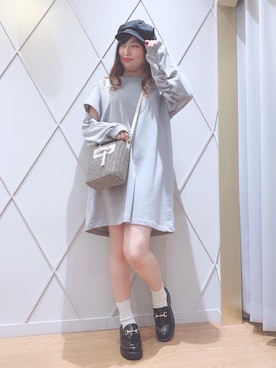 「ミニワンピ」｜マジェスティックレゴン河原町OPA店スタッフさん（レディース・159cm）の春コーディネート