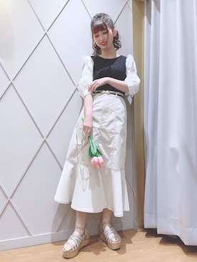 マジェスティックレゴン河原町OPA店スタッフさん（レディース・153cm）の春コーディネート