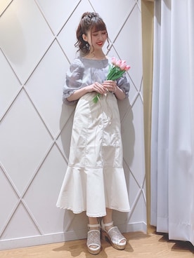 「シャーベットカラー」｜マジェスティックレゴン河原町OPA店スタッフさん（レディース・153cm）の春コーディネート