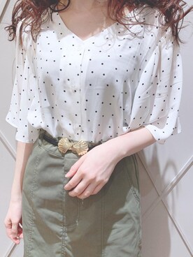 マジェスティックレゴン河原町OPA店スタッフさん（レディース・153cm）の春コーディネート