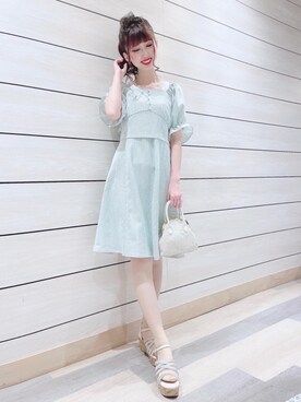 「ミニワンピ」｜マジェスティックレゴン河原町OPA店スタッフさん（レディース・153cm）の春コーディネート