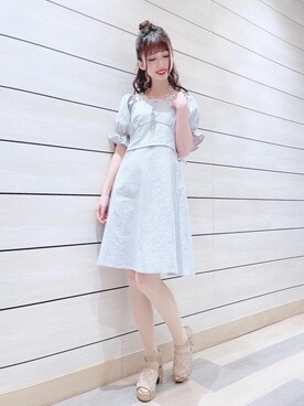 「ミニワンピ」｜マジェスティックレゴン河原町OPA店スタッフさん（レディース・153cm）の春コーディネート