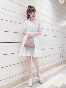 「ミニワンピ」｜マジェスティックレゴン河原町OPA店スタッフさん（レディース・153cm）の春コーディネート