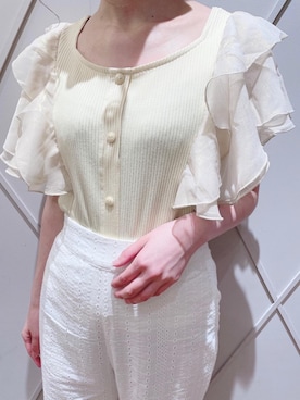 「コットンレース」｜マジェスティックレゴン河原町OPA店スタッフさん（レディース・153cm）の春コーディネート