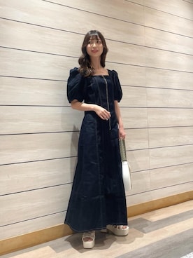 「でにむ」｜「アイテム（ワンピース/ドレス）」を使った、マジェスティックレゴン河原町OPA店スタッフさん（レディース・153cm）の夏コーディネート