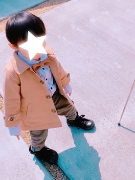 「H&M（エイチ・アンド・エム）のアイテム（その他パンツ）」を使った、TSUBASAさん（キッズ・90cm）の春コーディネート
