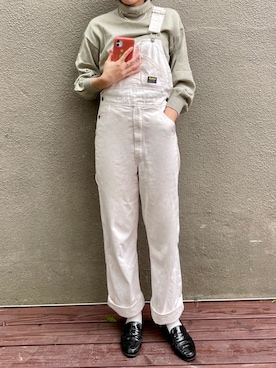 「OSHKOSH（オシュコシュ）のアイテム（サロペット/オーバーオール）」を使った、ローラさん（レディース・163cm）の春コーディネート