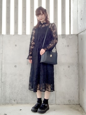 「結婚式」｜「アイテム（その他シューズ）」を使った、︎ ︎monaさん（レディース・152cm）の春コーディネート