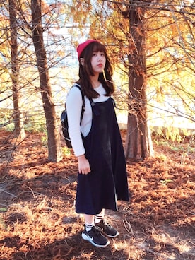 「hat」｜「アイテム（オールインワン・サロペット）」を使った、gg壹さん（レディース・150cm）の冬コーディネート