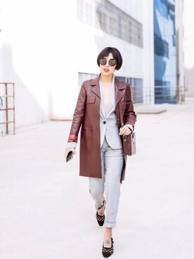 「ZARA BASIC（ザラベーシック）のアイテム（セットアップ）」を使った、R3néさん（レディース・160cm）の冬コーディネート