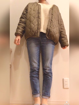 「おうちスタイル」｜「アイテム（ブルゾン）」を使った、pipipiさん（レディース・161cm）の冬コーディネート