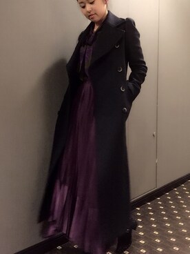 「DRWCYS（ドロシーズ）のアイテム（チェスターコート）」を使った、tsubakiさん（レディース・162cm）の冬コーディネート