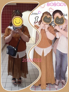 「シャツ×スウェット」｜mihoさん（レディース・148cm）の夏コーディネート