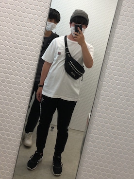 「FILA（フィラ）のアイテム（バッグ）」を使った、てつやさん（メンズ・169cm）の夏コーディネート