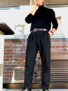 「AAA（トリプルエー）のアイテム」を使った、てつやさん（メンズ・169cm）の秋コーディネート