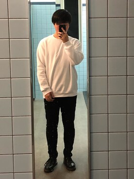 「AAA（トリプルエー）のアイテム」を使った、てつやさん（メンズ・169cm）の冬コーディネート