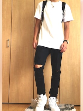 「BEN DAVIS（ベンデイビス）のアイテム（バックパック/リュック）」を使った、とーりゅさん（メンズ・177cm）の夏コーディネート