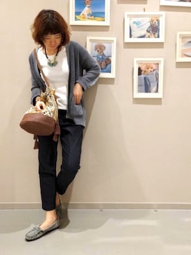 「アイテム（モカシン/デッキシューズ）」を使った、ｏｚｉｚｏｏさん（レディース・167cm）の秋コーディネート