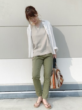 「ノーティードッグ」｜「アイテム（スラックス）」を使った、ｏｚｉｚｏｏさん（レディース・167cm）の春コーディネート