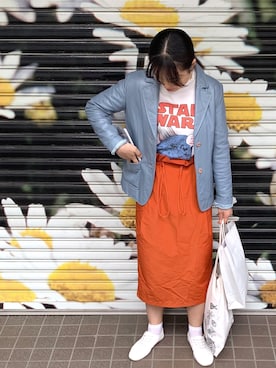 「BEAMS（ビームス）のアイテム（ピアス（両耳用））」を使った、myonさん（レディース・159cm）の春コーディネート