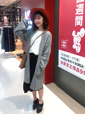 「毛衣」｜「アイテム（ピーコート）」を使った、Elaineさん（レディース・163cm）の冬コーディネート