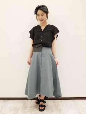 「アシメスカート」｜せいらまんさん（レディース・162cm）の夏コーディネート