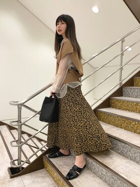 JEANASIS 新宿ミロード店｜せいらまん使用「JEANASIS（フラワーキリカエスリットスカート/873680）」的時尚穿搭
