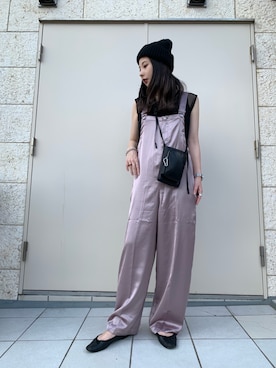 「ミスティ ウーマン(mysty woman)」｜「アイテム（サロペット/オーバーオール）」を使った、せいらまんさん（レディース・165cm）の秋コーディネート