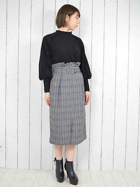 「アイテム（ブーティ）」を使った、なつき🐻さん（レディース・163cm）の冬コーディネート