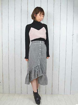 「アイテム（ブーティ）」を使った、なつき🐻さん（レディース・163cm）の冬コーディネート