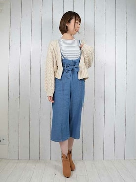 「アイテム（ブーティ、ベージュ系）」を使った、なつき🐻さん（レディース・163cm）の冬コーディネート