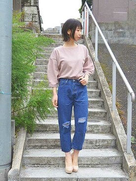 「STYLEBLOCK（スタイルブロック）のアイテム（パンツ）」を使った、なつき🐻さん（レディース・163cm）の冬コーディネート