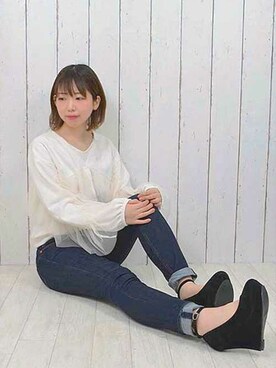 「STYLEBLOCK（スタイルブロック）のアイテム（トップス）」を使った、なつき🐻さん（レディース・163cm）の春コーディネート
