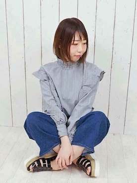 「STYLEBLOCK（スタイルブロック）のアイテム」を使った、なつき🐻さん（レディース・163cm）の春コーディネート