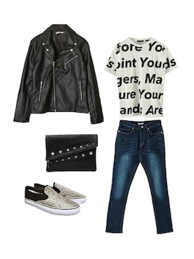 「アイテム（クラッチバッグ）」を使った、なつき🐻さん（メンズ・163cm）の春コーディネート